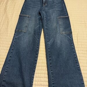 Judy Blue High Rise Cargo Wide Leg Jeans Size 5/27